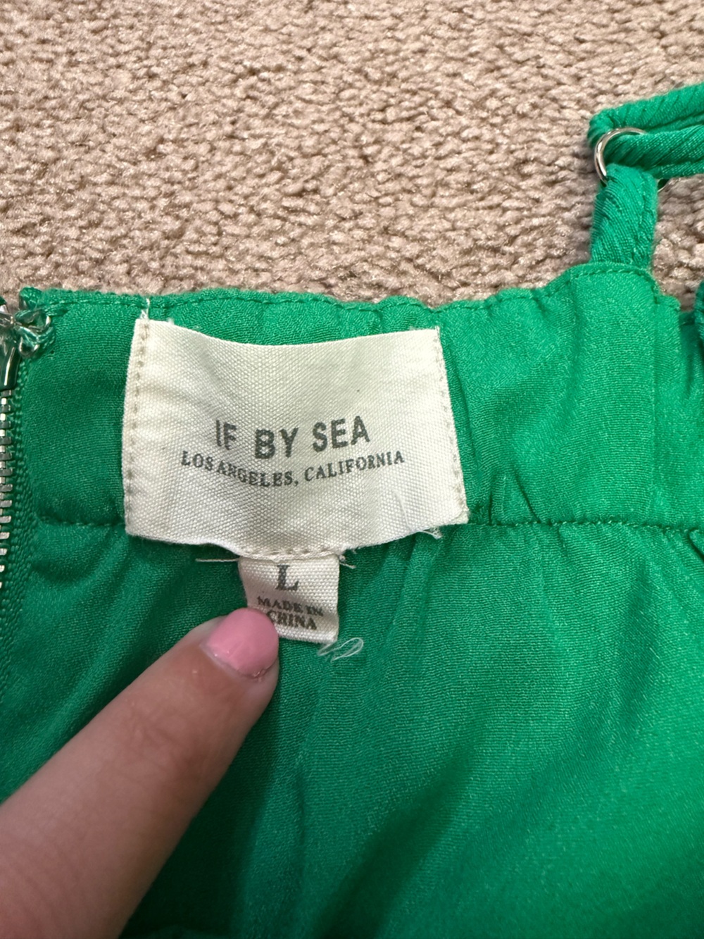 If by Sea-Green Ruffle-Hem Spaghetti Strap Dress - Picture 2 of 4